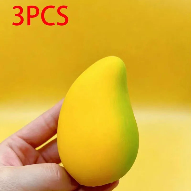 1/2/3Pcs Mango Slow Rising Squishy Toy, Anxiety Stress Relief Squeeze Sensory Toy, Holiday Birthday Party Gift for Adults