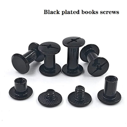 50sets M5*4/5/6/8/10/12/15/18/20/25/30 Black Plated Account Books Screw , Snap Rivet Chicago Screws, Book Butt Binding Nails