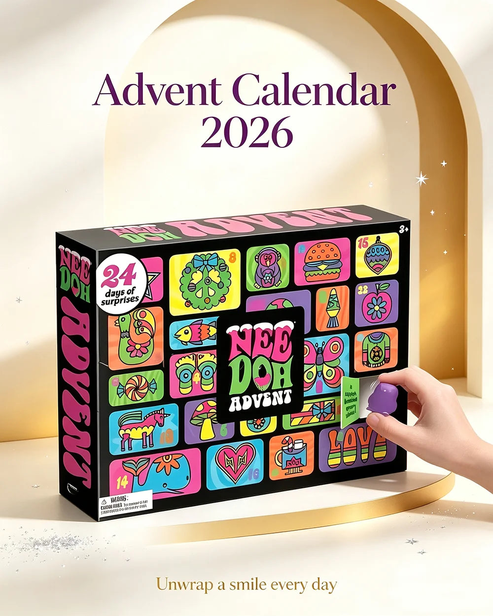 NEEDOH Christmas Easter Advent Calendar 24 Pcs Unique Cute Squishy Fidget Toy Slow Rebound Stress Relief Mystery Surprise Box