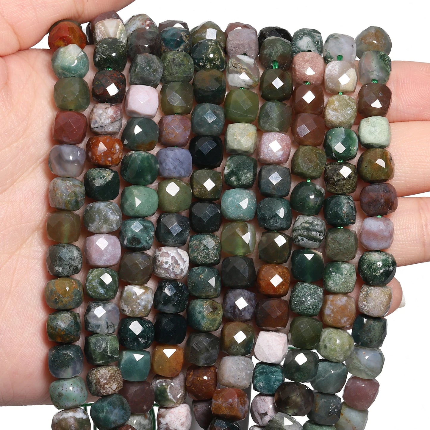 Natural Amethyst Beads 7-8mm Faceted Square Cube Geometric Shape Loose Beads for Jewelry Making Diy Accessories