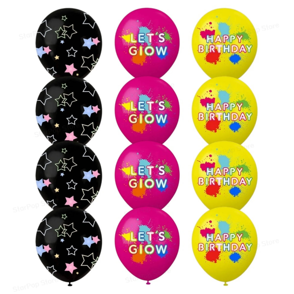 Neon Birthday Party Supplies Disposable Tableware Plates Cups Napkins Tablecloth Kids Blacklight Glow Theme Birthday Decorations