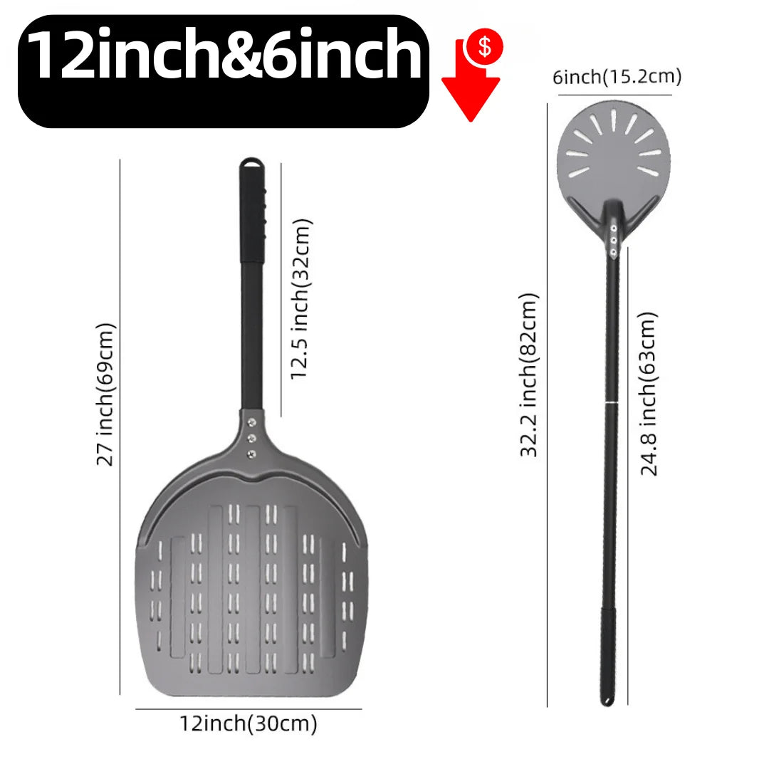 6&12 13 14  Inch Aluminum Pizza Peel Bread Paddle Pizza Oven Turning Peel Hard  Anodized Pizza  Baking Kitchen Tool Spatula