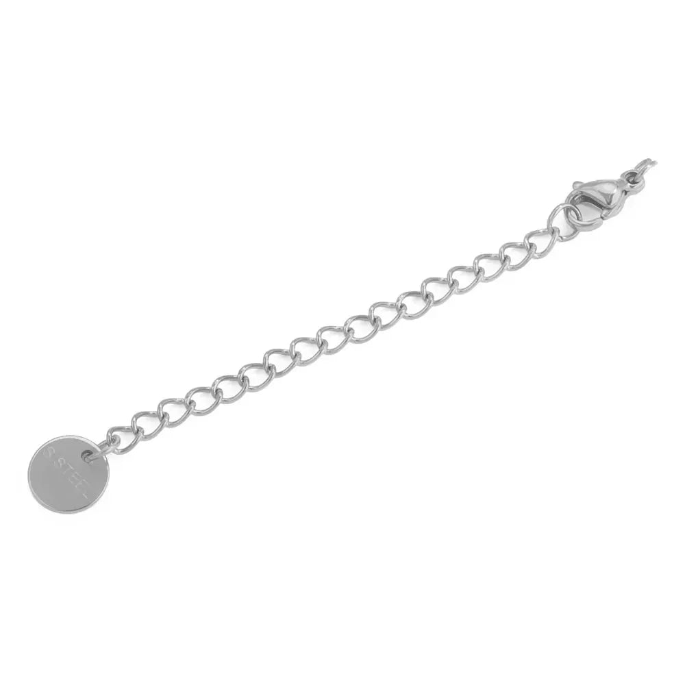 10pcs Stainless Steel Extension Extended Tail Chains With Lobster Clasps For Bracelet Necklace DIY Jewelry Making Supplies