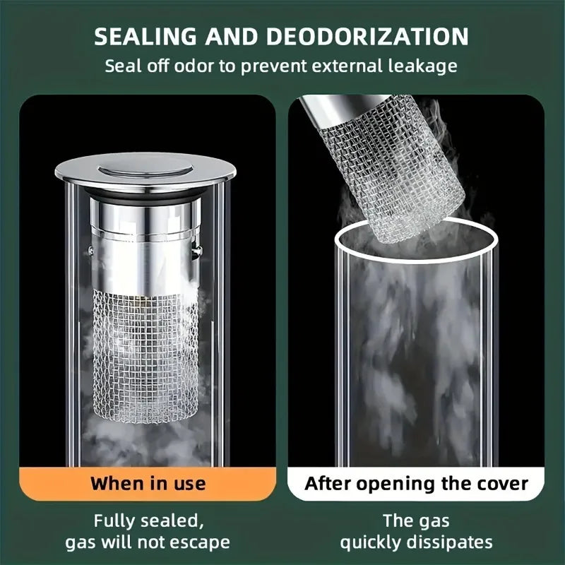 Bathroom Sink Drain Stopper, Pop Up Drain Filter with Removable Filter Basket Hair Catcher
