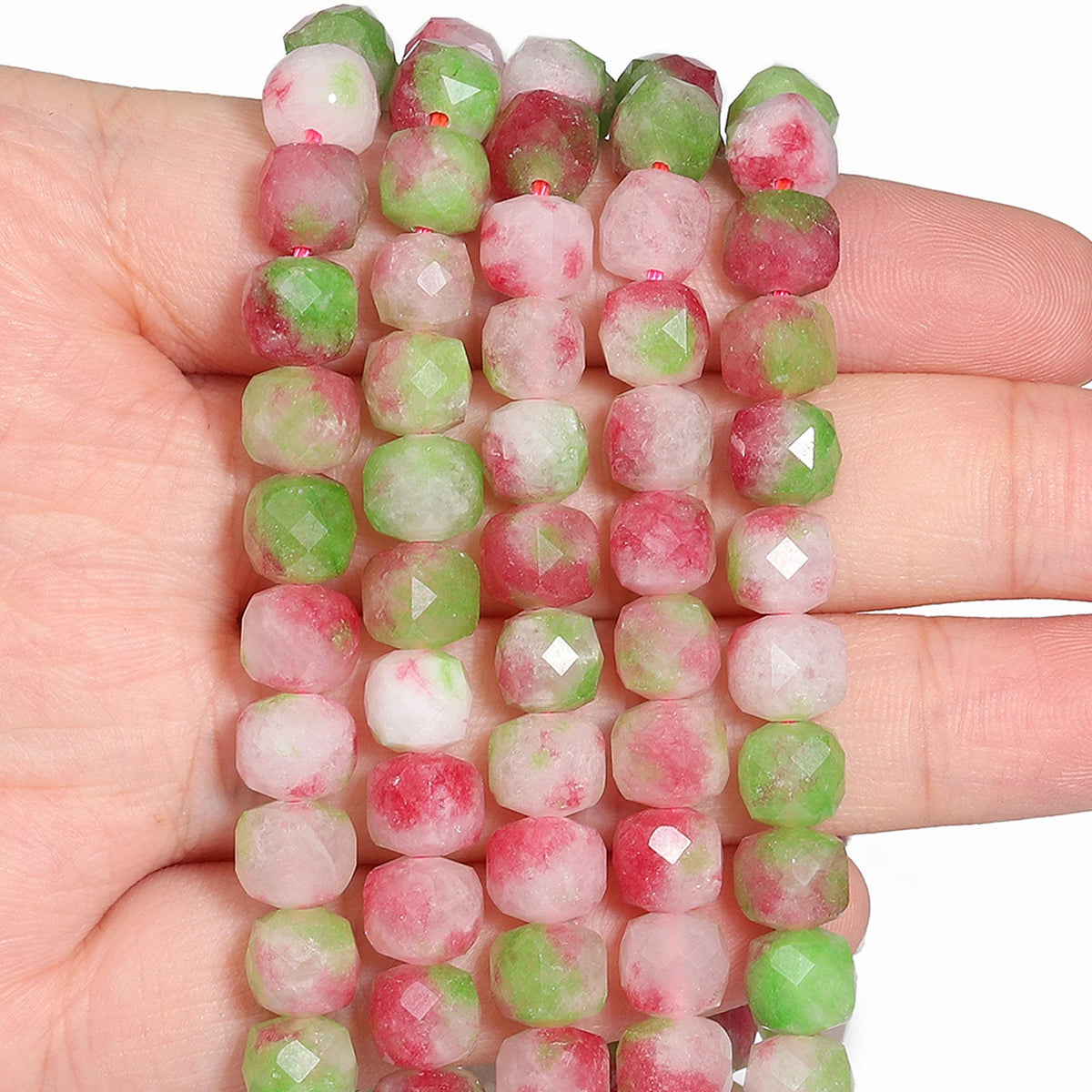 Natural Amethyst Beads 7-8mm Faceted Square Cube Geometric Shape Loose Beads for Jewelry Making Diy Accessories