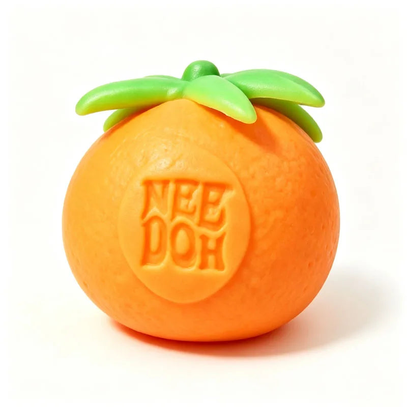 Groovy Nee Doh Schylling Fruit Stress Ball, Elastic Soft Squishy Fidget Toy, Banana Strawberry Orange Squeeze Sensory Toy