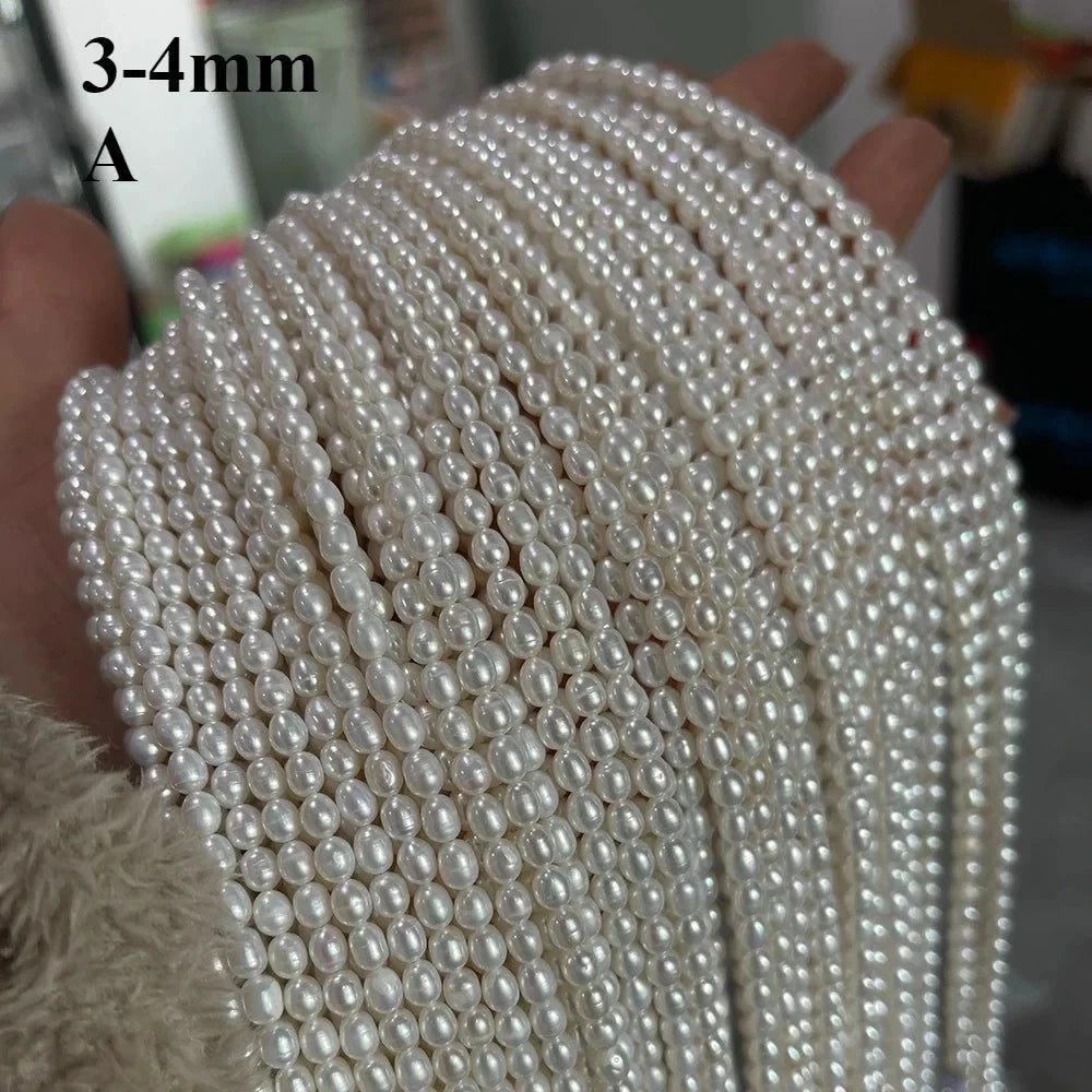 Natural Freshwater Pearl Beads Rice shape Loose isolation Beads For jewelry making DIY necklace bracelet accessories Size1.8-2mm