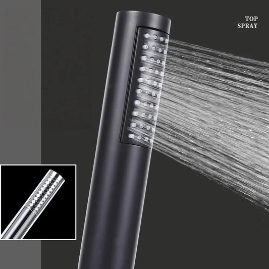 Hand-held Shower Head Plastic Black Bathroom Rainfall Shower Nozzle Aerator High Pressure handheld Shower Head for Bathroom