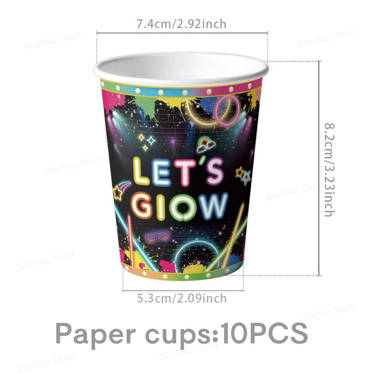Neon Birthday Party Supplies Disposable Tableware Plates Cups Napkins Tablecloth Kids Blacklight Glow Theme Birthday Decorations