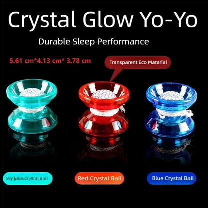 Crystal Luminous Yo-Yo Grade Beginner Long Sleep KK Bearing Anti-drop Glowing Yoyo Ball for Kids Adults Toy