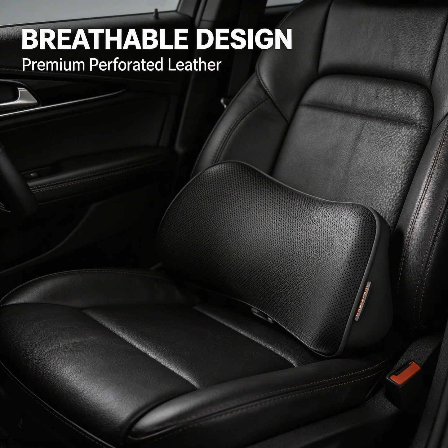 Car Seat Pillow Memory Foam Lumbar Support Breathable Back Protector Waist Protection Cushion Office Car Interior Accessories