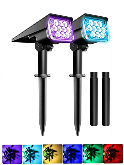 2PCS Solar Power Light Adjustable Light Temperature Solar Garden Light outdoor IP65 Solar Lamp Super Bright Solar Spotlight