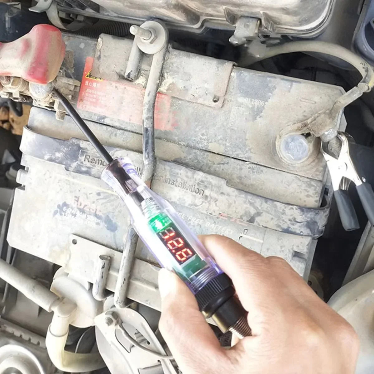 6V 12V 24V Car Truck Voltage Circuit Tester Pen, 5V-90V Digital Display Auto Test Light Probe for Automotive