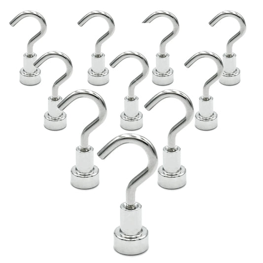 10Pcs Strong Magnetic Hooks Load Bearing Hook MultiPurpose Storage For Home Kitchen Bar Storage Key Hanging Hanger