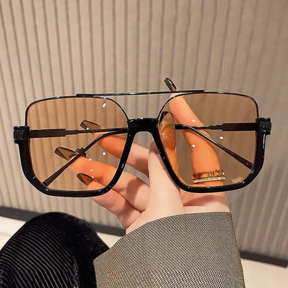 2026New Man Woman Sun Glasses High Quality UV400 Sunglasses Unisex Double Beam Design Half-Frame Sunnies Fashion Versatile Shade