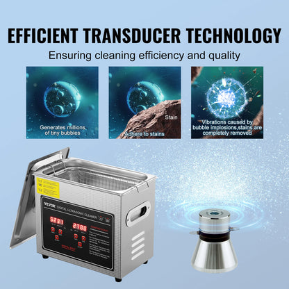 SucceBuy 2L 3L 6L 10L 22L 30L Ultrasonic Cleaner Stainless Steel Portable Cleaning Washing Machine Ultrasound Home Appliance