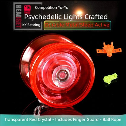 Crystal Luminous Yo-Yo Grade Beginner Long Sleep KK Bearing Anti-drop Glowing Yoyo Ball for Kids Adults Toy