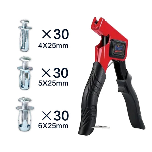 91 Pcs Expansion Screw Petal Nut, M4 M5 M6 Jack Nuts with Heavy-Duty Rivet Gun, Petal Shape Metal Nut with Screws Assembly