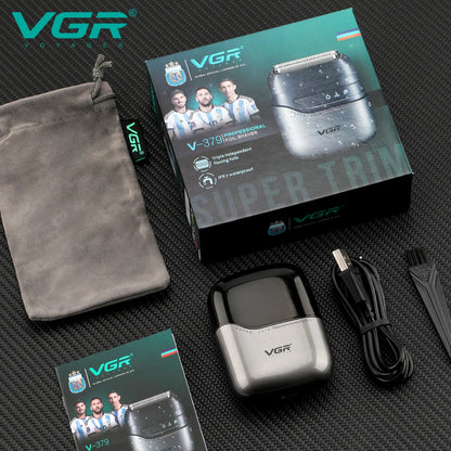 VGR Mini Double Head Shaver, Reciprocating Head, Men's Shaver, Apply to Face, Scrape White Hair, Cleaning and Trimmer V-379