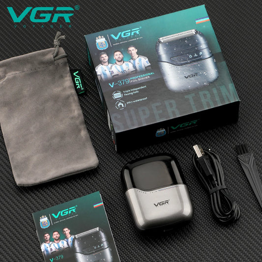 VGR Mini Double Head Shaver, Reciprocating Head, Men's Shaver, Apply to Face, Scrape White Hair, Cleaning and Trimmer V-379
