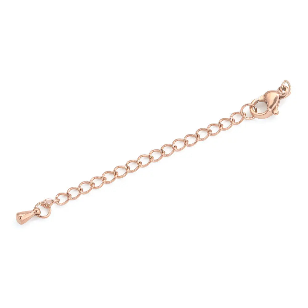10pcs Stainless Steel Extension Extended Tail Chains With Lobster Clasps For Bracelet Necklace DIY Jewelry Making Supplies