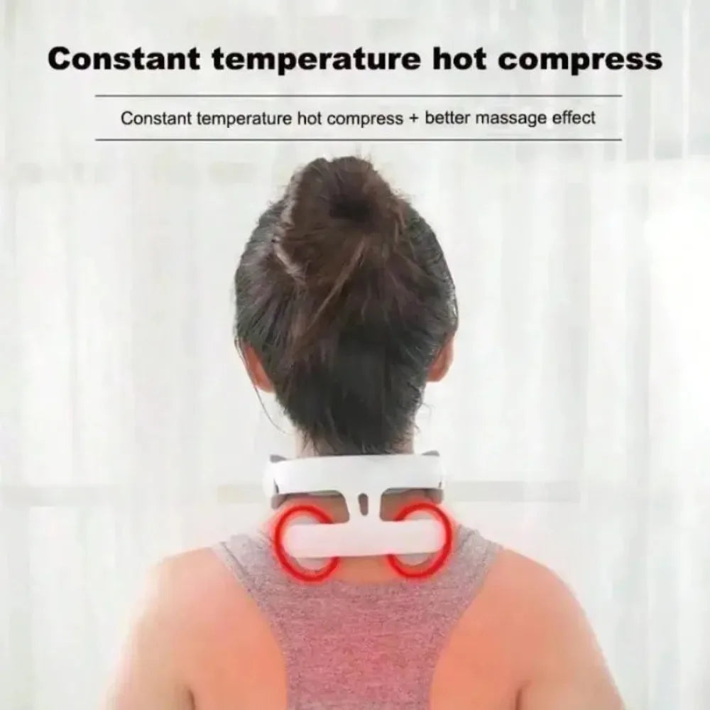 Four heads Adjustable USB Charging Neck Massager Heating Function Breathing Light For Neck Pain Relief And Relaxation