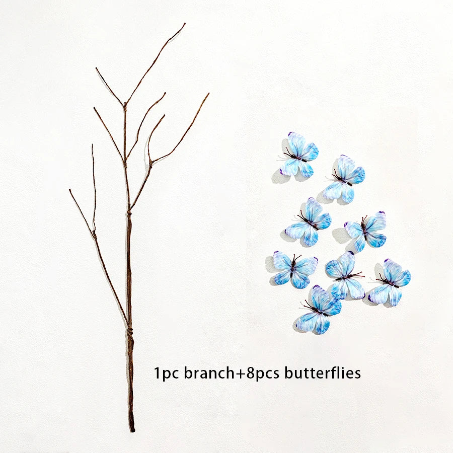 Butterfly Artificial Flower Branches DIY Detachable Butterfly Home Dining Table Decoration Suitable For Vases Gardening Lawn