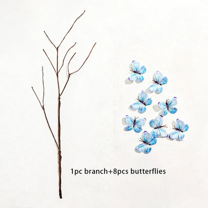 Butterfly Artificial Flower Branches DIY Detachable Butterfly Home Dining Table Decoration Suitable For Vases Gardening Lawn