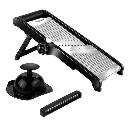 Adjustable Mandoline Slicer with Food Holder, Stainless Steel Kitchen Vegetable Slicer, Julienne Cutter Blade for Home Cooking