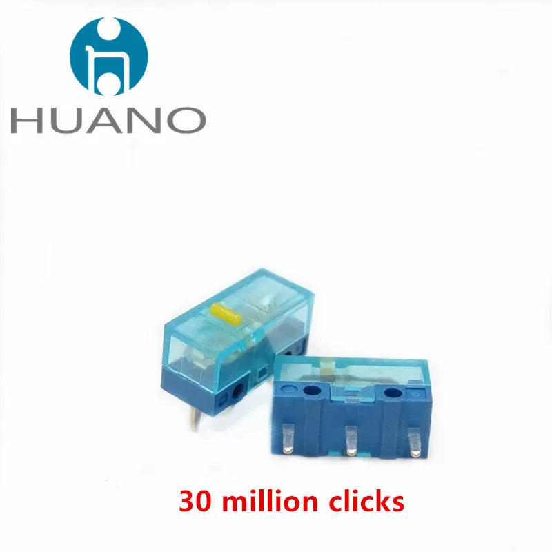 2Pcs New product HUANO Black Blue Transparent Shell Mute Mouse Micro Switch 10M 30M 60M 80M 100 million Mouse maintenance button