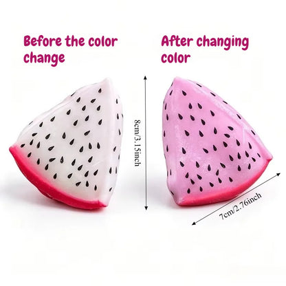 Simulated Color-changing Dragon Fruit Squishy Toy Fruit Anti-stress Squeeze Ball Decompression Toy for Sensory Autism&Party Gift