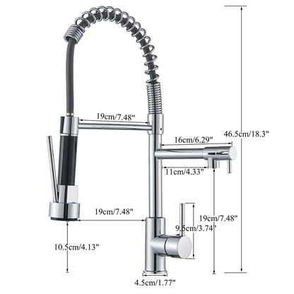 Chrome Kitchen Faucet Pull Down Kitchen Sink Crane Dual Swivel Spout Kitchen Mixer Tap Hot Cold Water Mixer Tap Deck Installatio
