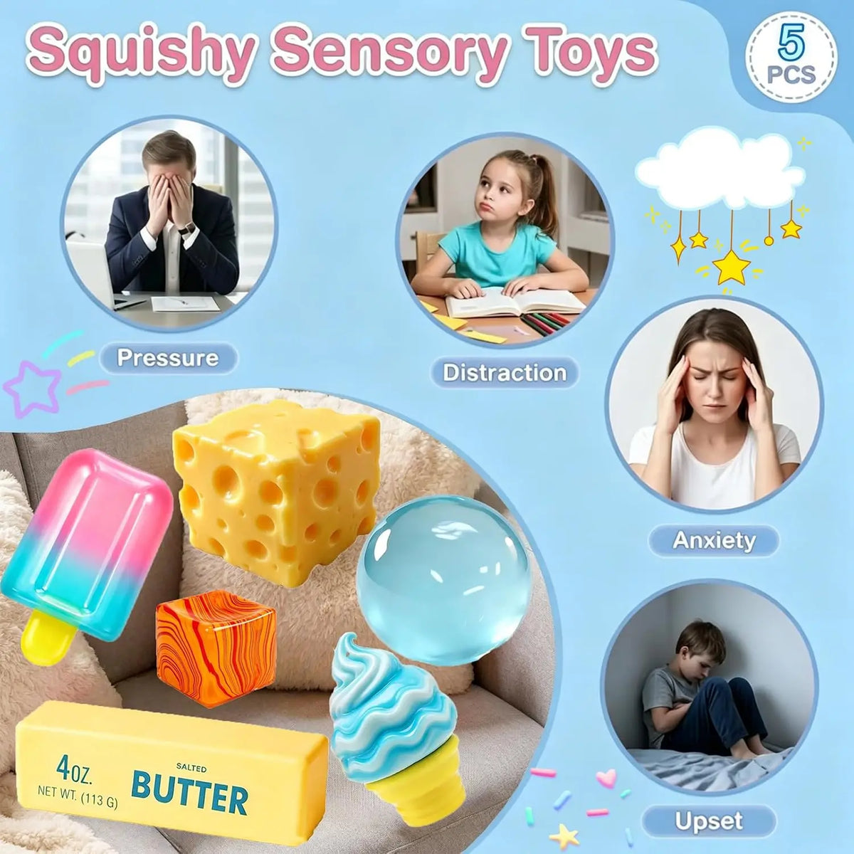 New Upgrade Soft Slow Rebound Squeeze Toy, Realistic Stick Fidget Toy, Sensory Stress Relief Toy, Novelty Decompression Gift for All Ages