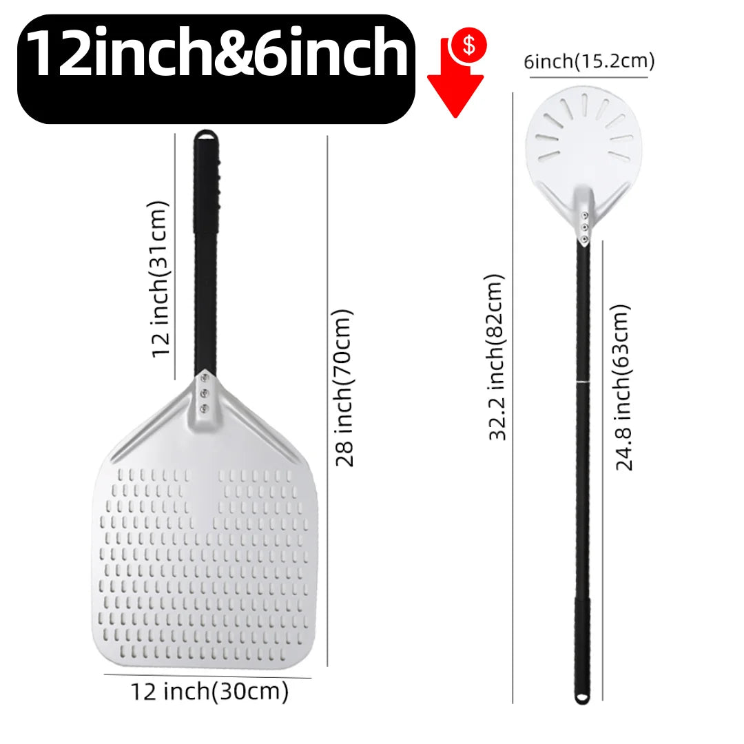6&12 13 14  Inch Aluminum Pizza Peel Bread Paddle Pizza Oven Turning Peel Hard  Anodized Pizza  Baking Kitchen Tool Spatula