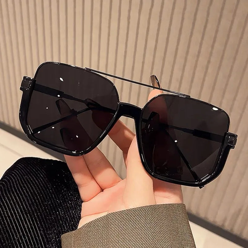 2026New Man Woman Sun Glasses High Quality UV400 Sunglasses Unisex Double Beam Design Half-Frame Sunnies Fashion Versatile Shade