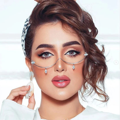 Stonefans Rhinestone Glasses Frame for Women Hight Quality Luxury Crystal Eyes Glasses Accessories Without Lenses Face Jewelry