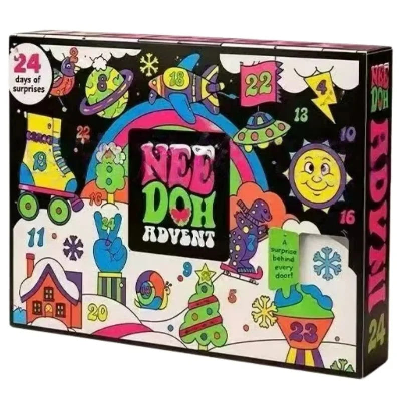 2026 NeeDoh Advent Calendar 3D PVC Fidget Doll Christmas Countdown Calendar Surprise Box Stress Relief Toy New Year Holiday Gif