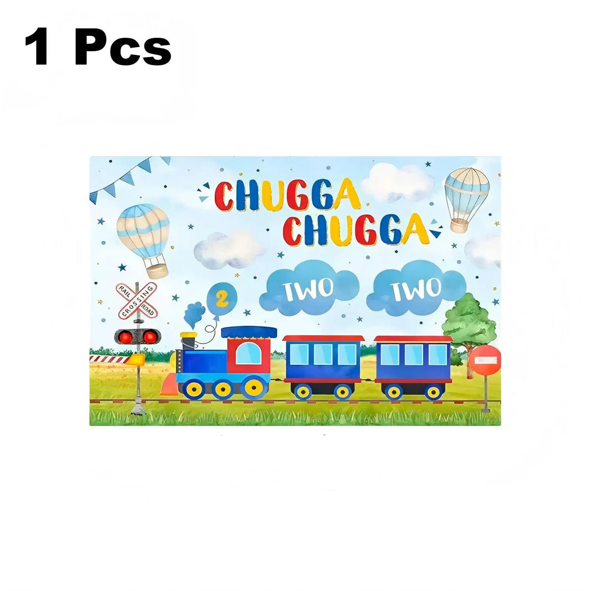 157 Pcs Train Party Decorations&Tableware Set-Plates Tablecloth Banner Balloons etc Chugga Chugga Two Two Birthday Decorations