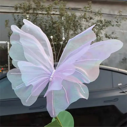 50cm Simulation Butterfly 3D Outdoor Shopping Mall Wedding Festival Decoration Hollow Large Hanging Gauze Big Fake Butterfly