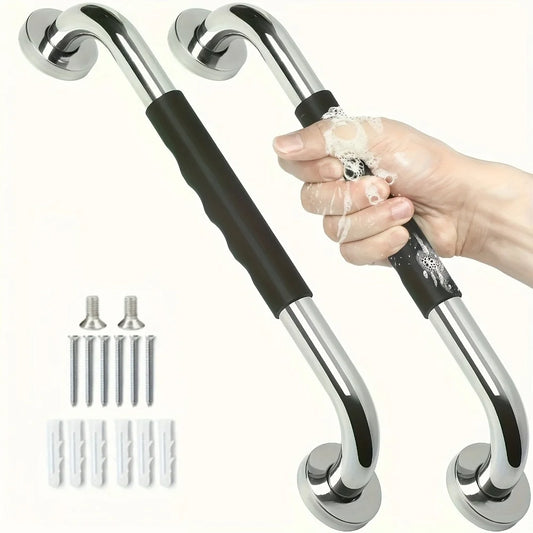Premium Stainless Steel Shower Grab Bar Set - Anti-Slip,Durable Safety Handle for Seniors & Handicap-Easy Install,Fits Bathtubs