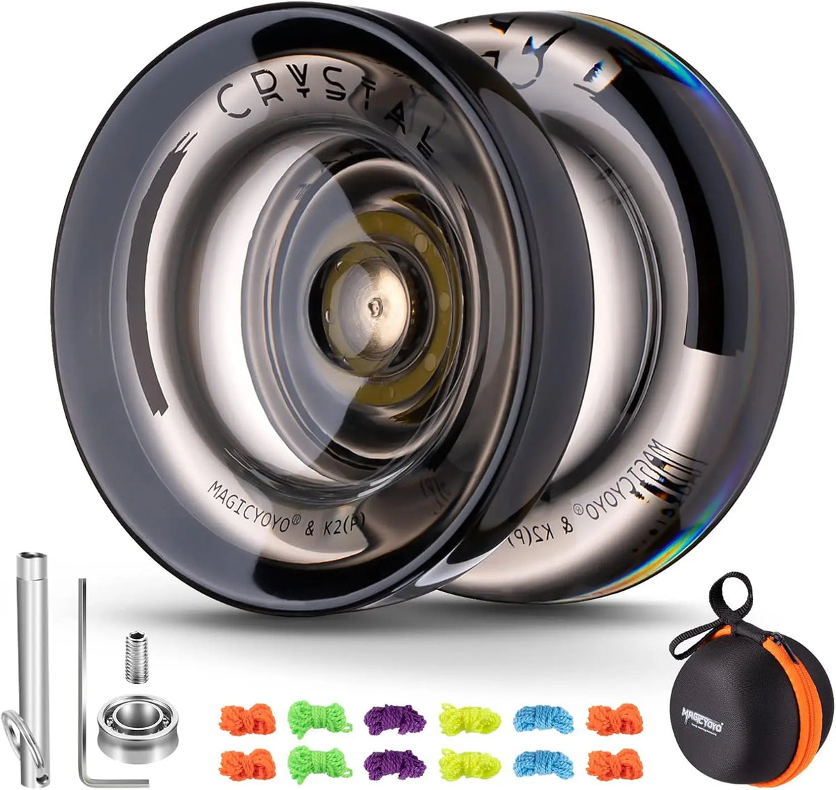 MAGICYOYO K2 Crystal YoYo for Kids - Responsive Plastic YoYo with Unresponsive Bearing for Beginners And Advancers