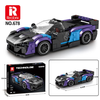 Reobrix SABRE Supercar Building Blocks Set, DIY Race Car Model Kit, Ideal Gift for Boys, Teens & Sports Car Lovers