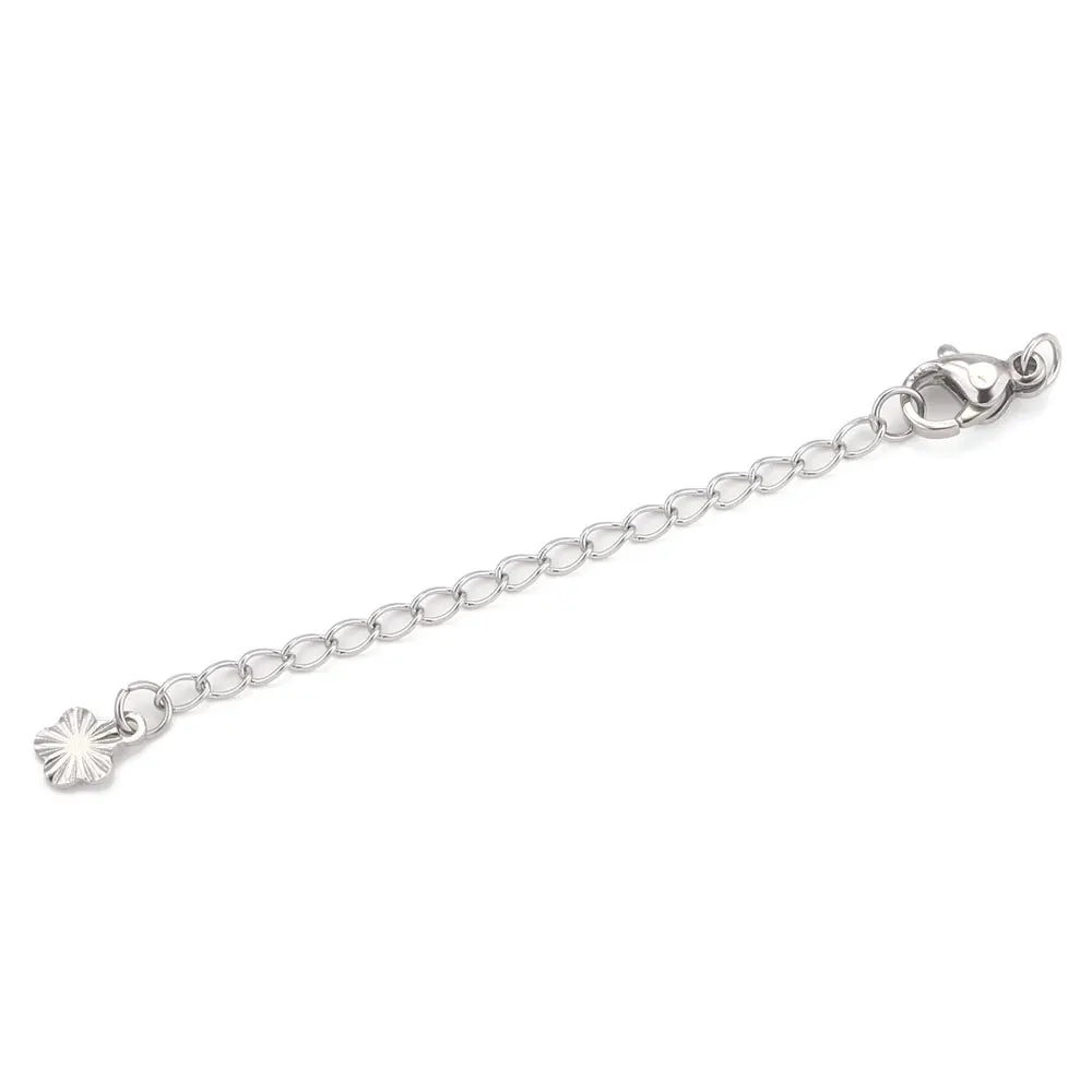 10pcs Stainless Steel Extension Extended Tail Chains With Lobster Clasps For Bracelet Necklace DIY Jewelry Making Supplies