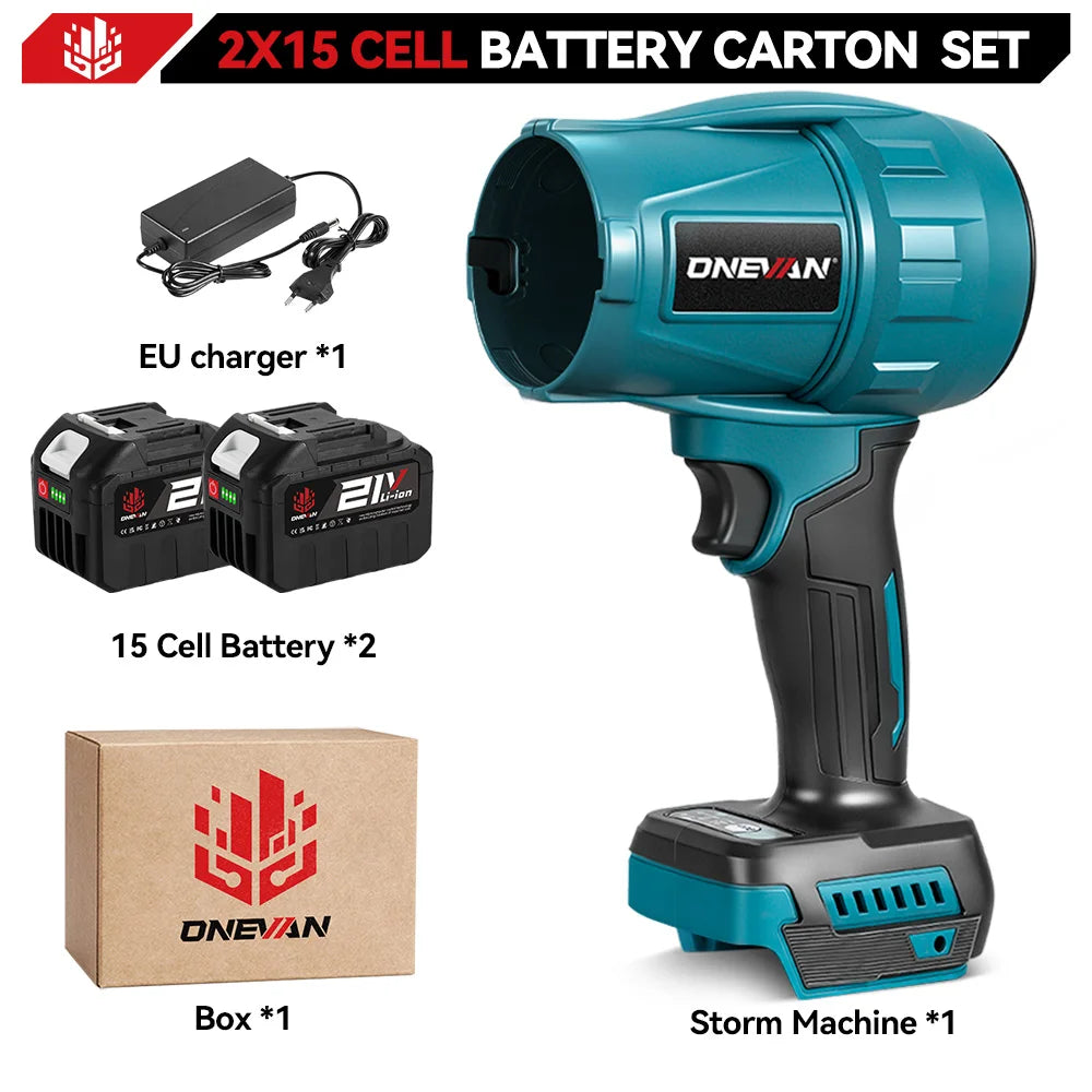 ONEVAN 3500W 350M/S Brushless Electric Turbo Fan Cordless Leaf Air Blowers Snow Dust Blowing Power Tool For Makita Battery Pin