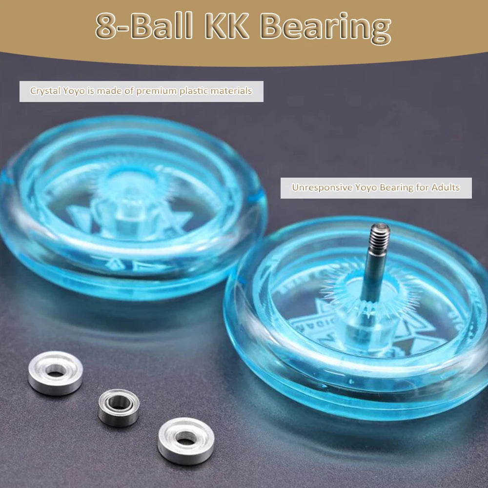 Magic Yoyo Crystal Yoyo for Kids Unresponsive Yoyo for Adults Toys 8-Ball KK Bearing for Children Rope Color Shipped Randomly