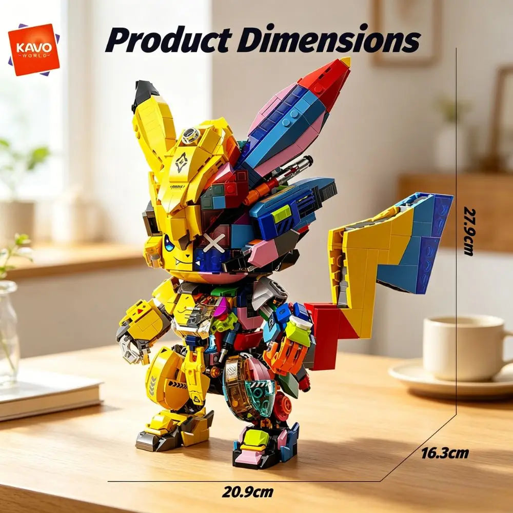 KAVOWORLD 1505PCS DIY Mecha Mouse Building Block Set Semi-Transparent Anime Disassembly Glow Light Up Bricks Mechanical Animal Figurine Display Model for Building Fans Construction Kit for Desk Shelf Decor Christmas Birthday