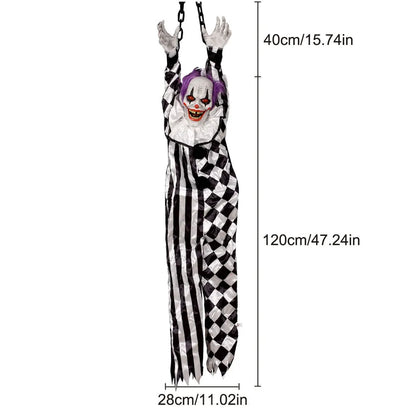 Halloween Animatronics Decoration Hanging Clown Nurse Voice Control Electric Outdoor Scary Clearance Horror Haunted House Props