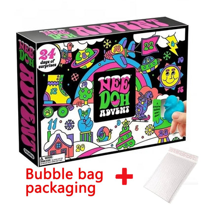 2026 NEW NeeDoh Christmas 24 Days Surprise Squishy Fidget Toy Advent Calendar Countdown Blind Box Countdown Calendar Fingertip