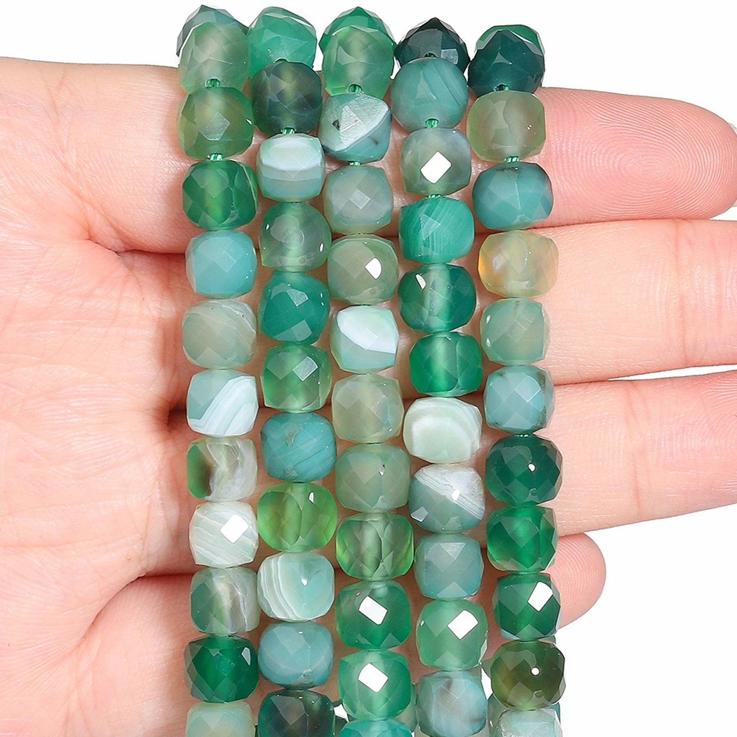 Natural Amethyst Beads 7-8mm Faceted Square Cube Geometric Shape Loose Beads for Jewelry Making Diy Accessories