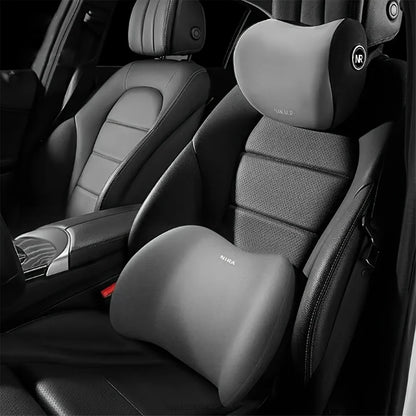 Ergonomic memory foam car seat cushion - suitable for all seasons comfort car headrest - lumbar cushion or headrest or set